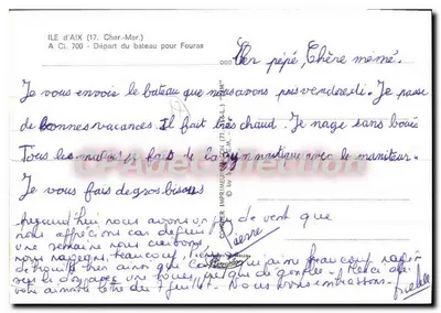 Statek ROI DE ROME — Odpłynięcie z wyspy Aix do Fouras — Wydawca Cinq — Rewers