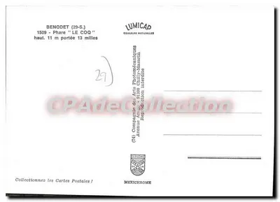 Phare du Coq — Benodet (29-S.) — LUMICAP — Rewers