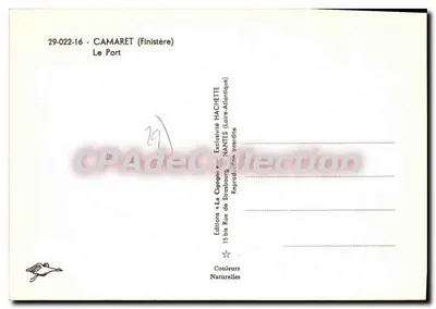 Le Port de Camaret — Finistère — Éditions HACHETTE — Verso
