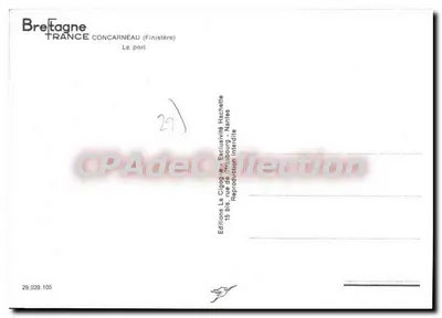 Concarneau (Finistère) — Port — Wydawnictwo La Cigogne, nr 29.039.105 — Rewers