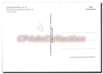Concarneau (29 S) — Embarcações de pesca amarradas diante da cidade fechada — CAP-THEOJAC Éditions Réunies — Verso