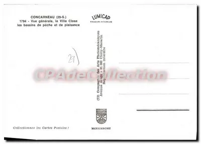 Concarneau (29-S.) — Vista generale, la Città Chiusa, i bacini da pesca e da piacere — Lumicad — Verso