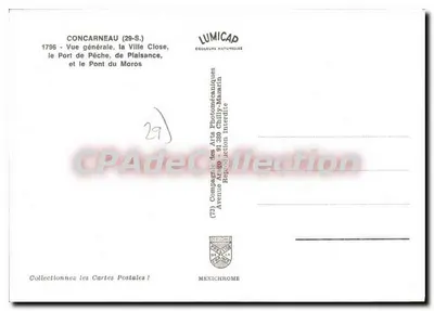 Concarneau (29-S.) — Algemene uitzicht, de Gesloten Stad, de Visserijhaven, de Vrijheid en de Brug van Moros — Lumicap — Achterkant