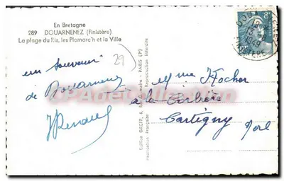 Plaża Ris, Plomarc'h i miasto — Douarnenez (Finistère) — Wydawnictwo Greff, nr 289 — Rewers