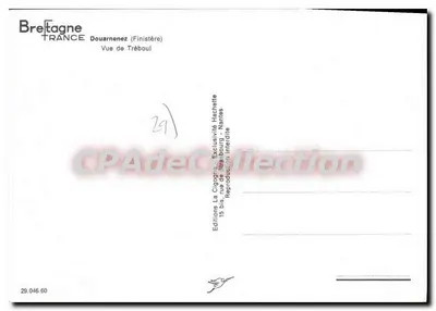Tréboul — Vista de la ciudad portuaria — Ediciones La Cigogne — Reverso