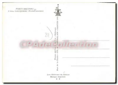 Porto de Locquirec — Bretanha — Edições Pierre Artaud & Cie — Verso