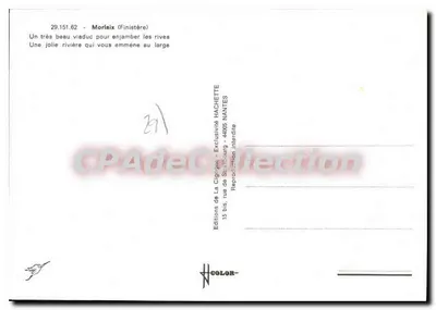 Morlaix — Widok panoramiczny i port — Éditions de La Cigogne — Rewers