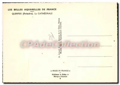 Quimper (Finistère) — A Catedral — Edições Gaby — Verso