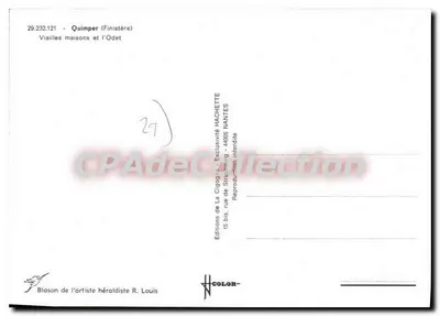 Quimper — stare domy i rzeka Odé — Wydawnictwo La Cigoglie, Nantes — Rewers
