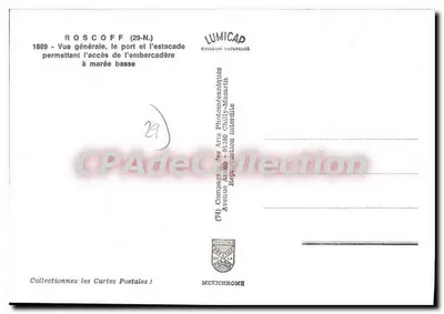 Roscoff (29-N) — Ogólny widok, port i przystań umożliwiająca dostęp do przystani przy niskiej mierze wody — IRIS — Rewers