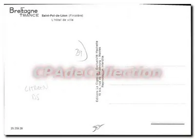 Saint-Pol-de-Léon — El ayuntamiento — Ediciones La Cigogne — Reverso