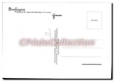 Saint-Pol-de-Léon — widok panoramiczny — Wydawnictwo La Cigoone — Rewers