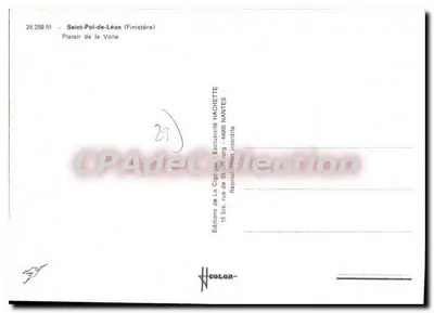Saint-Pol-de-Léon — Prazer da Vela — Éditions de La Cigogne, Nantes — Verso
