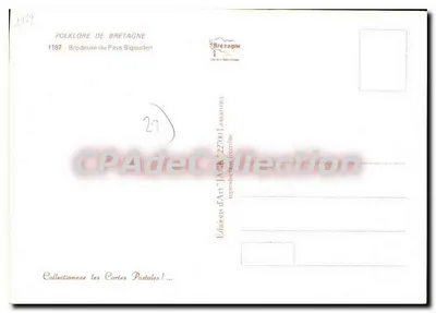Folklore Bretanii — Szewczynka z Bigouden — Wydawnictwo Sztuki 'JACK' 22700 Lannion — Rewers