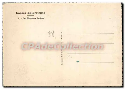 Sonneurs bretoni — Obrazy Bretanii nr 5 — Wydawnictwo Riou-de-Lec - Morlaix — Rewers