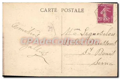 Pardon w Ste ANNE-la-PALUD (F.) — Pielgrzymi zbliżający się do kaplicy — Drukarnia Bertagne, Lille, n° 6663 — Rewers