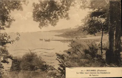Beg-Meil (Finistère) — A Costa vista através das folhagens de Lanroz — editor CPADeCollection