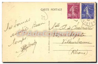Morgat - Cap de la Chèvre — widok skał i wybrzeża — G. Artaud, wydawca, nr 92 — Rewers