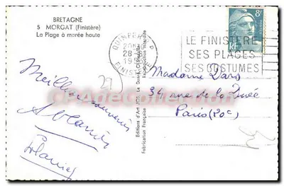 Morgat - Crozon — vue de la plage — Editions d'Art Française — Verso