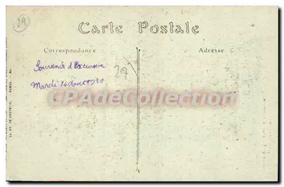 Carhaix (Finistère) — Estátua de La Tour d'Auvergne — CPAdeCollection — Verso