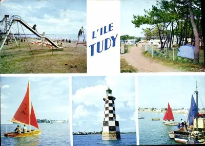 Ilha Tudy — praia, camping, farol e iates — Les Éditions Auderney (Finistère)