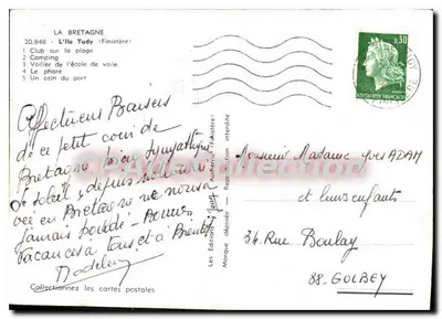 Ilha Tudy — praia, camping, farol e iates — Les Éditions Auderney (Finistère) — Verso