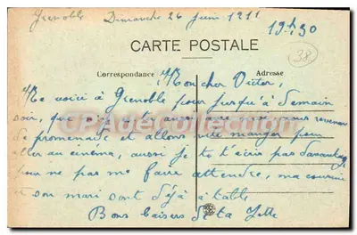Grenoble — Hôtel de Ville (Antiguo Castillo de Lesdiguières) — C. Baffert, Grenoble, n°122 — Reverso
