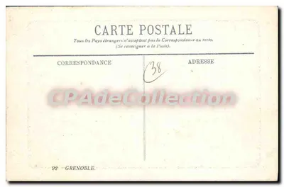 Grenoble — L'Hôtel de Ville — uitgever L.D. — Achterkant