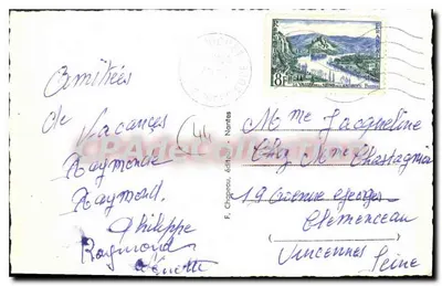 Pornichet — Vista da praia, do porto, da promenade e do dique — F. Chapeau, editor, Nantes — Verso