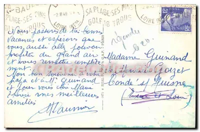 Pornichet — A praia em direção ao velho Pornichet — CPAdeCollection n°132 — Verso
