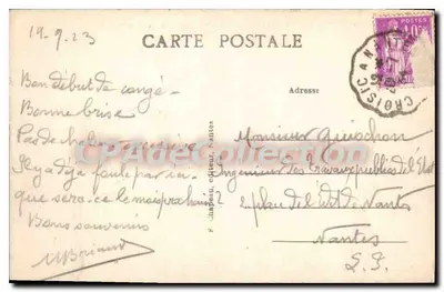 Pornichet (Loire-Inf.) — De Kade-Promenade, beeld vanaf de punt — G. Chapeau, uitgever, Nantes — Achterkant
