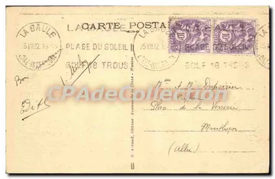 Pornichet — Perspectiva da Avenida das Oceânicas em direção a La Baule — Verso