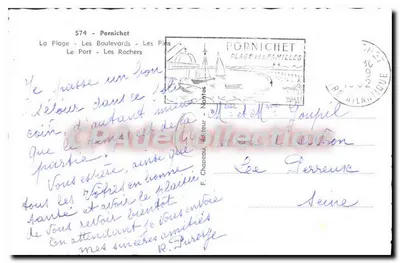 Pornichet — Praia, Pinheiros, O Porto — editor F. Chapeau, n° 574 — Verso