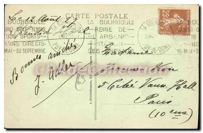 Gorges da Dordogne — La Bourboule — G. D'O. - 846 — Verso