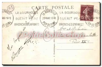 La Bourboule — Funicular Charlannes — G.D'O. nr 124 — Rewers