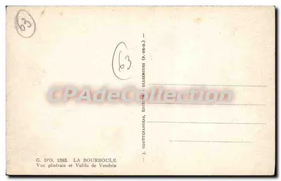 La Bourboule — Ogólny widok i Dolina Vendeix — J. Gouttefangeas, wydawca — Rewers