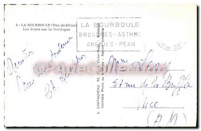 La Bourboule - Perła miast wodnych — Wydawca Elise, nr 2 — Rewers