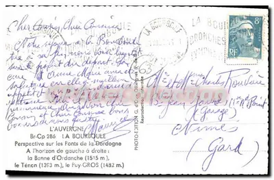 La Bourboule — Perspectiva sobre os pontes da Dordogne — Edição G. d'O — Verso