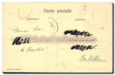 In de haven van Evian — uitzicht op de kust en boten — Collectie Souvillers, n° 67 — Achterkant