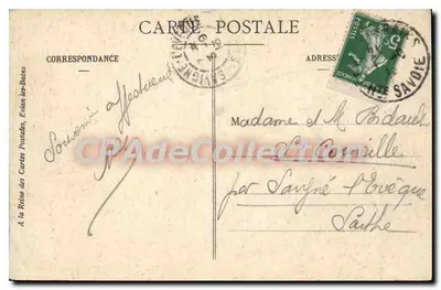 Évian-les-Bains — Vista general y la Dent d'Oche — Editor no identificado, n° 220 — Reverso