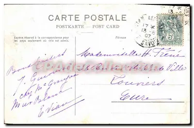 Evian-les-Bains i Szczelina Ôche — Phototypie Co., Neuchâtel, nr 599 — Rewers