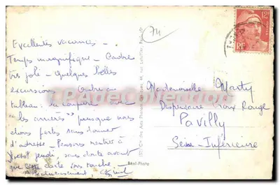 Evian-les-Bains i Dent d'Oche — Stara pocztówka n°86, wydawca Réal-Photo — Rewers