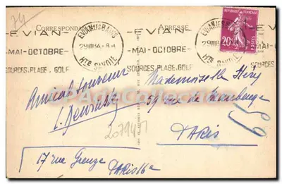 Evian-les-Bains — La Chiesa — LL. — n° 178 — Verso