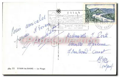 La Spiaggia — Évian-les-Bains — Editore: SANTÉ TOURISME, n° 33 — Verso