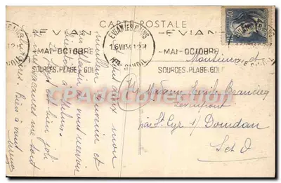 EVIAN-LES-BAINS (Alta Saboya) — El Muelle del Casino (el mejor lugar para pescar) — Fournier, n°239 — Reverso