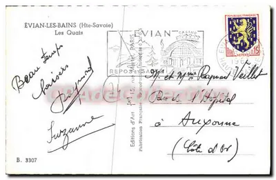 Évian-les-Bains — I Quai — Edizioni d'Arte, n° B. 3307 — Verso