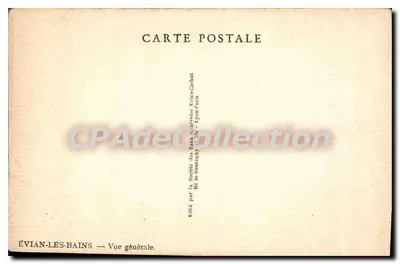 Évian-les-Bains — Visão geral — Editado pela Sociedade dos Banhos Évian-Lyon-Pairs — Verso