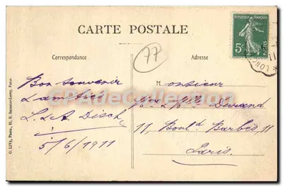 Provins — Torre detta di Cesare (XII secolo) — Mauris, libraio, 44, Rue Hugues-Le-Grand, Provins — Verso