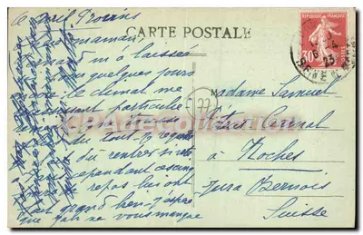 Provins — Dach świątyni św. Quiriac i Budynki Kolegium — Wydawca Verneuil — Rewers