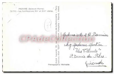 Provins — As fortificações dos séculos XII e XIII — Éditions GUY — Verso